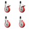 Service Caster 5 Inch 316SS Red Poly Swivel 1-1/2 Inch Expanding Stem Caster Lock Brake, 2PK SS316TTLEX20S514-PPUB-RED-2-S-2-112 - alternate 1